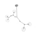 Chandelier Avenue Lighting HF8085-CH Fairfax Ave. 66"W 5-Light Chandelier in Matte Chrome/Clear Glass Avenue Lighting