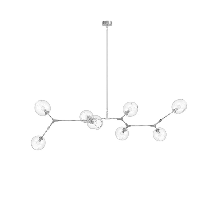 Chandelier Avenue Lighting HF8088-CH Fairfax Ave. 78"W 8-Light Chandelier in Matte Chrome/Clear Glass Avenue Lighting