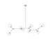 Chandelier Avenue Lighting HF8088-CH Fairfax Ave. 78"W 8-Light Chandelier in Matte Chrome/Clear Glass Avenue Lighting