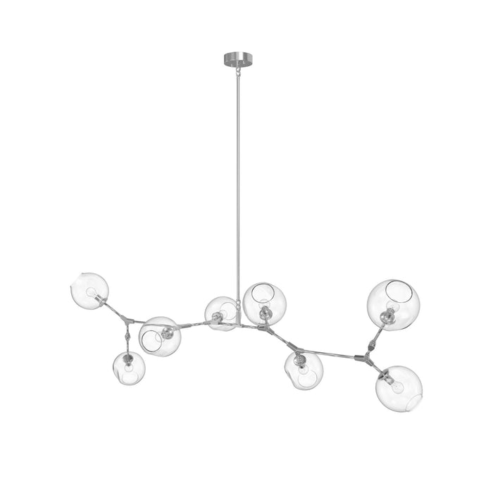 Chandelier Avenue Lighting HF8088-CH Fairfax Ave. 78"W 8-Light Chandelier in Matte Chrome/Clear Glass Avenue Lighting
