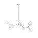 Chandelier Avenue Lighting HF8088-CH Fairfax Ave. 78"W 8-Light Chandelier in Matte Chrome/Clear Glass Avenue Lighting
