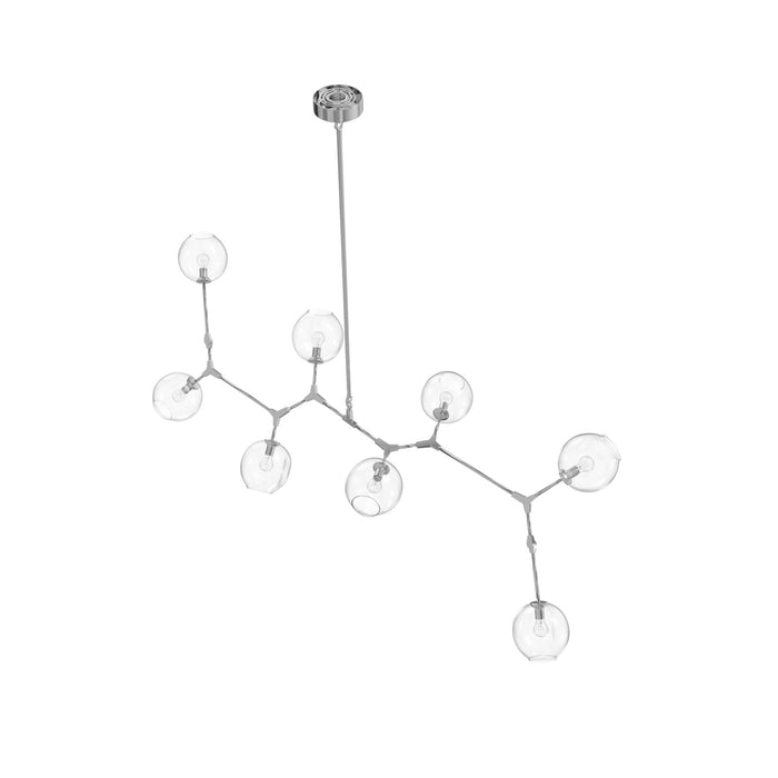 Chandelier Avenue Lighting HF8088-CH Fairfax Ave. 78"W 8-Light Chandelier in Matte Chrome/Clear Glass Avenue Lighting