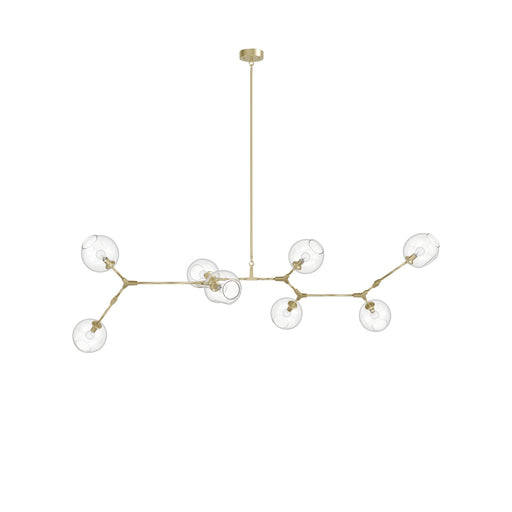 Chandelier Avenue Lighting HF8088-BB Fairfax Ave. 78"W 8-Light Chandelier in Brushed Brass/Clear Glass Avenue Lighting