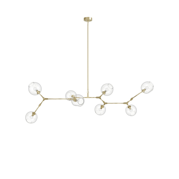 Chandelier Avenue Lighting HF8088-BB Fairfax Ave. 78"W 8-Light Chandelier in Brushed Brass/Clear Glass Avenue Lighting