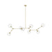 Chandelier Avenue Lighting HF8088-BB Fairfax Ave. 78"W 8-Light Chandelier in Brushed Brass/Clear Glass Avenue Lighting