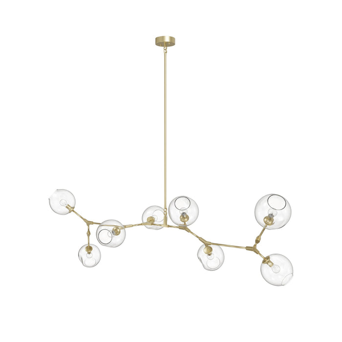 Chandelier Avenue Lighting HF8088-BB Fairfax Ave. 78"W 8-Light Chandelier in Brushed Brass/Clear Glass Avenue Lighting