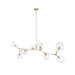 Chandelier Avenue Lighting HF8088-BB Fairfax Ave. 78"W 8-Light Chandelier in Brushed Brass/Clear Glass Avenue Lighting