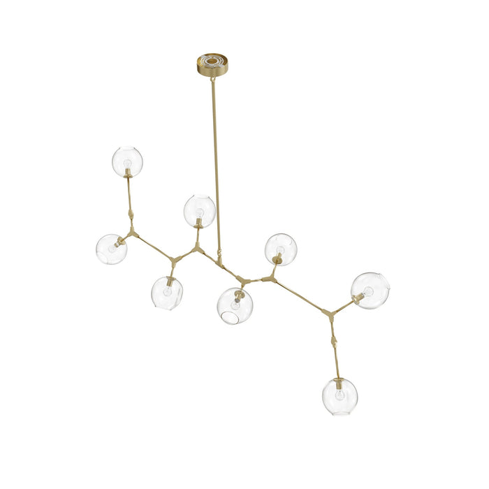 Chandelier Avenue Lighting HF8088-BB Fairfax Ave. 78"W 8-Light Chandelier in Brushed Brass/Clear Glass Avenue Lighting