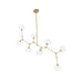 Chandelier Avenue Lighting HF8088-BB Fairfax Ave. 78"W 8-Light Chandelier in Brushed Brass/Clear Glass Avenue Lighting