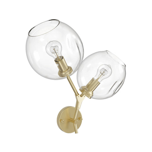 Wall Sconce Avenue Lighting HF8082-BB Fairfax Ave. 18"H 2-Light Wall Sconce in Brushed Brass/Clear Glass Avenue Lighting