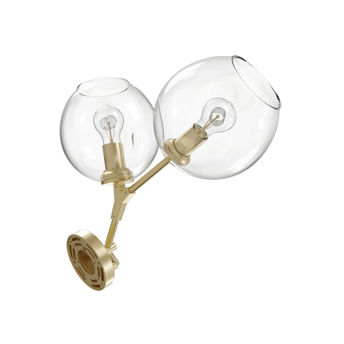 Wall Sconce Avenue Lighting HF8082-BB Fairfax Ave. 18"H 2-Light Wall Sconce in Brushed Brass/Clear Glass Avenue Lighting