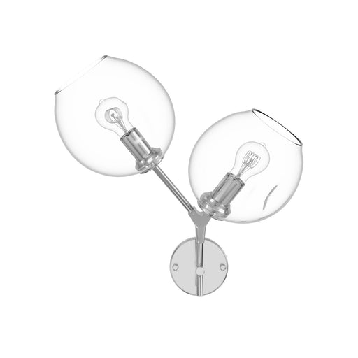 Wall Sconce Avenue Lighting HF8082-CH Fairfax Ave. 18"H 2-Light Wall Sconce in Matte Chrome/Clear Glass in Brushed Brass Avenue Lighting