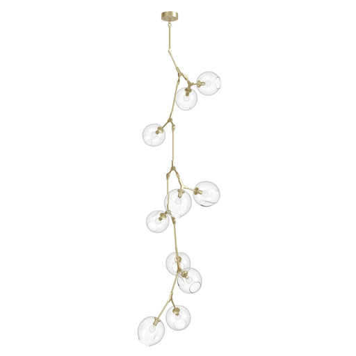 Chandelier Avenue Lighting HF8080-BB Fairfax Ave. 10-Light 26"W Chandelier in Brushed Brass/Clear Glass Avenue Lighting