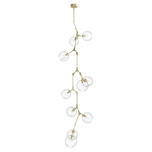 Chandelier Avenue Lighting HF8080-BB Fairfax Ave. 10-Light 26"W Chandelier in Brushed Brass/Clear Glass Avenue Lighting