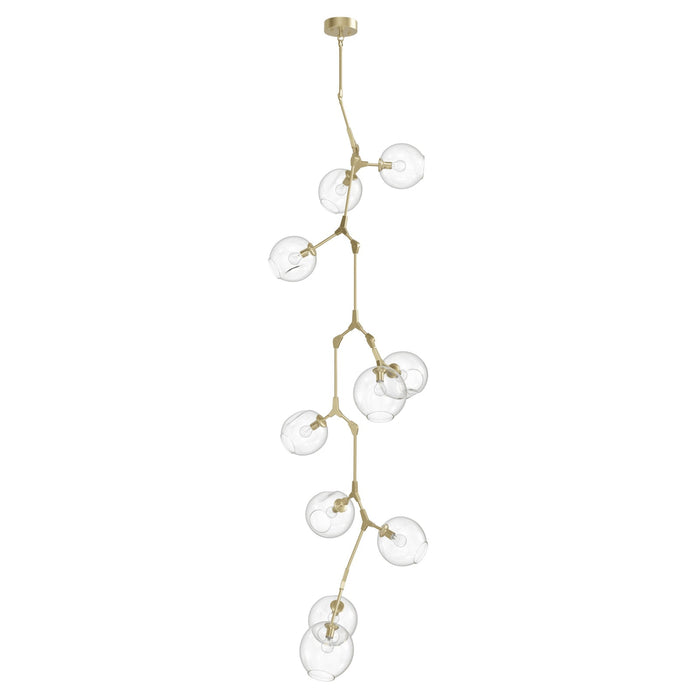 Chandelier Avenue Lighting HF8080-BB Fairfax Ave. 10-Light 26"W Chandelier in Brushed Brass/Clear Glass Avenue Lighting