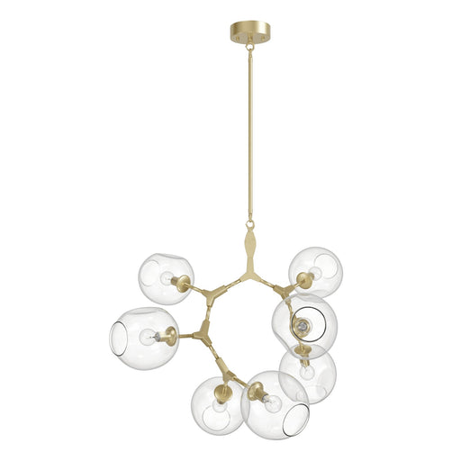 Chandelier Avenue Lighting HF8070-BB Fairfax Ave. 7-Light 30"W Chandelier in Brushed Brass/Clear Glass Avenue Lighting