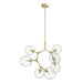 Chandelier Avenue Lighting HF8070-BB Fairfax Ave. 7-Light 30"W Chandelier in Brushed Brass/Clear Glass Avenue Lighting