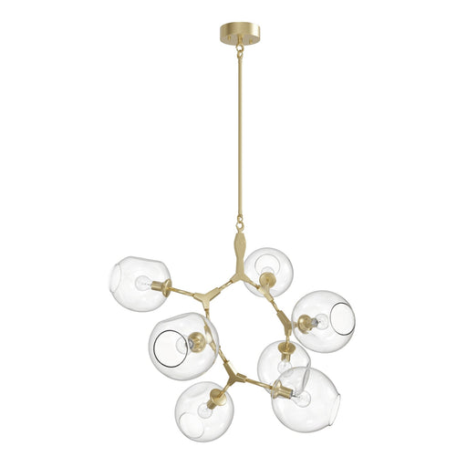 Chandelier Avenue Lighting HF8070-BB Fairfax Ave. 7-Light 30"W Chandelier in Brushed Brass/Clear Glass Avenue Lighting