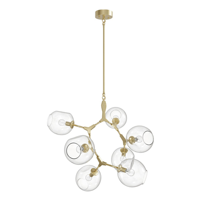 Chandelier Avenue Lighting HF8070-BB Fairfax Ave. 7-Light 30"W Chandelier in Brushed Brass/Clear Glass Avenue Lighting
