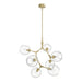 Chandelier Avenue Lighting HF8070-BB Fairfax Ave. 7-Light 30"W Chandelier in Brushed Brass/Clear Glass Avenue Lighting