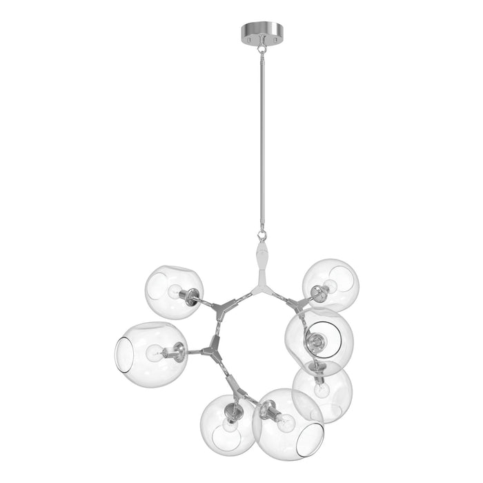 Chandelier Avenue Lighting HF8070-CH Fairfax Ave. 7-Light 30"W Chandelier in Chrome/Clear Glass in Matte Chrome Avenue Lighting