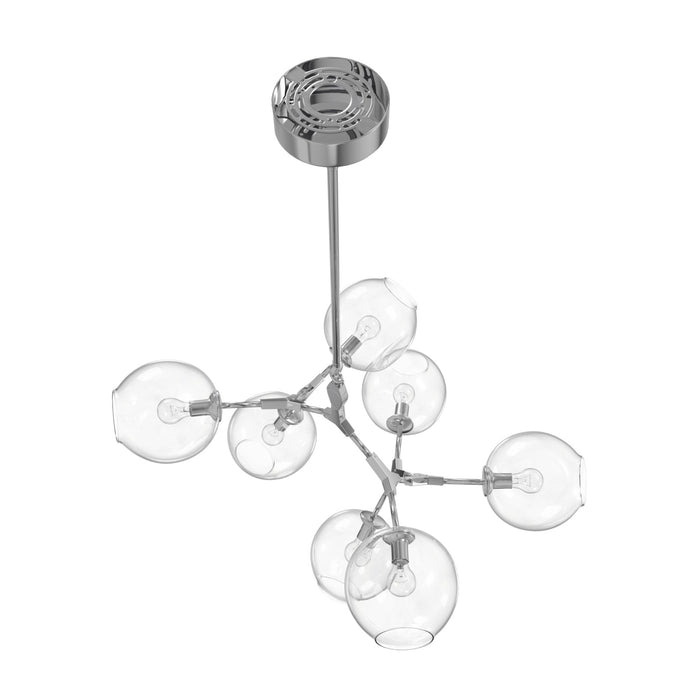 Chandelier Avenue Lighting HF8070-CH Fairfax Ave. 7-Light 30"W Chandelier in Chrome/Clear Glass in Matte Chrome Avenue Lighting