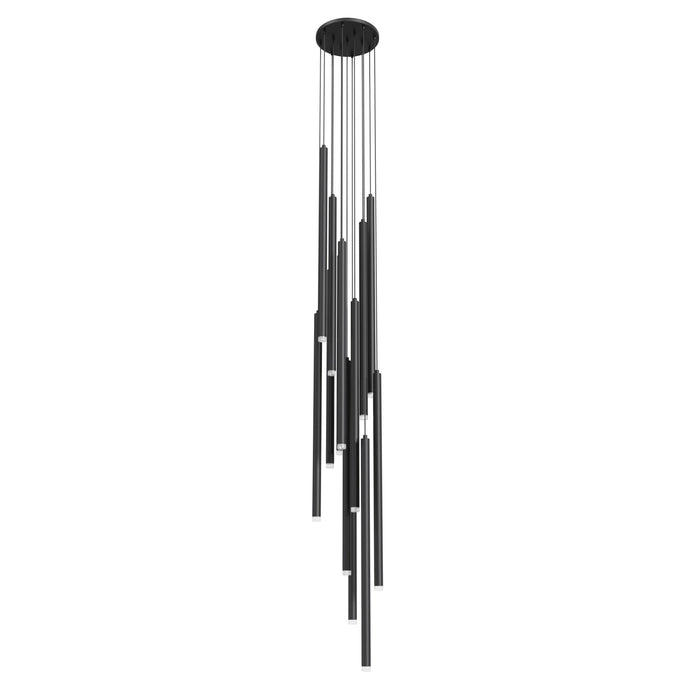 Multi-Light Pendant Avenue Lighting HF2801-BLK Filmore Ave. Filmore 13-Light 17"W Pendant in Black Avenue Lighting