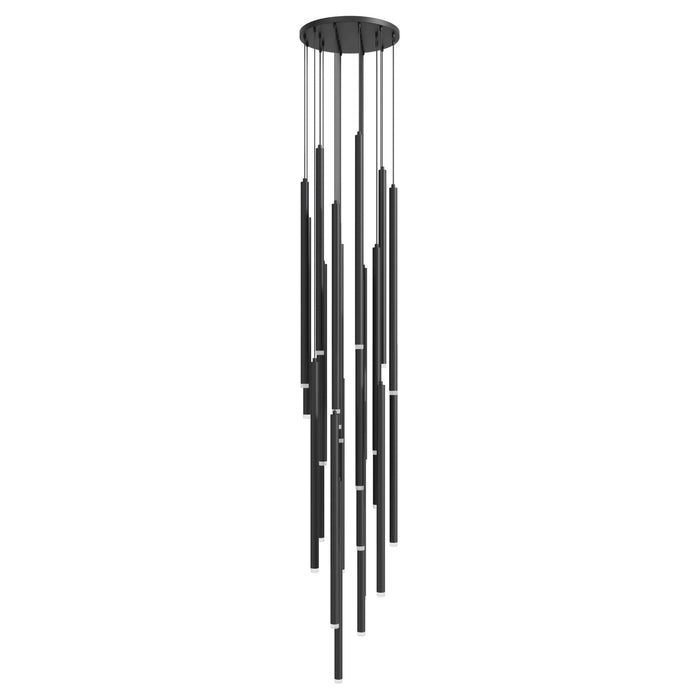 Multi-Light Pendant Avenue Lighting HF2800-BLK Filmore Ave. Filmore 25-Light 24"W Round Pendant in Black Avenue Lighting
