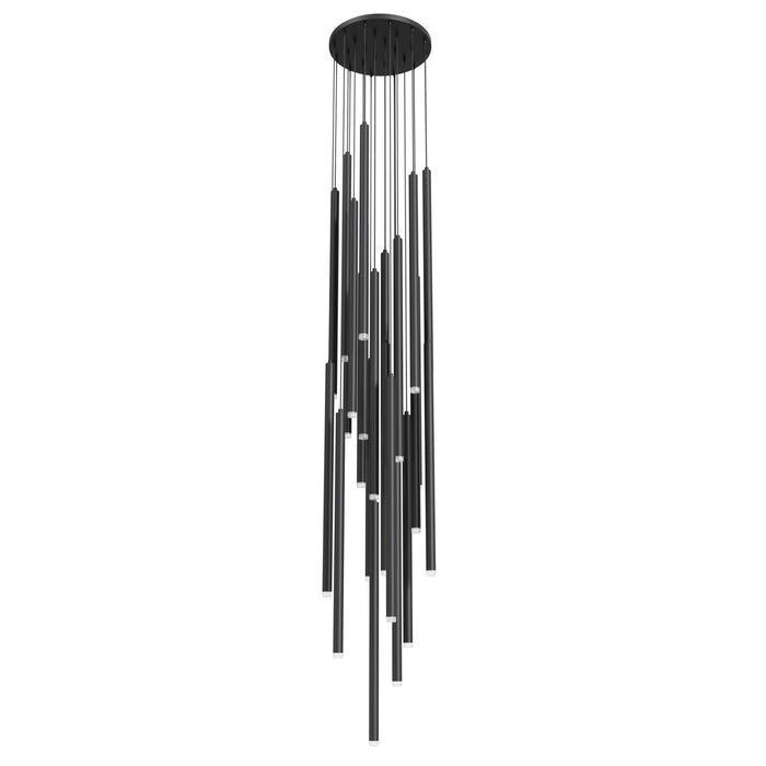 Multi-Light Pendant Avenue Lighting HF2800-BLK Filmore Ave. Filmore 25-Light 24"W Round Pendant in Black Avenue Lighting