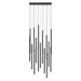 Multi-Light Pendant Avenue Lighting HF2802-BLK Filmore Ave. Filmore 17-Light 47"W Pendant in Black Avenue Lighting