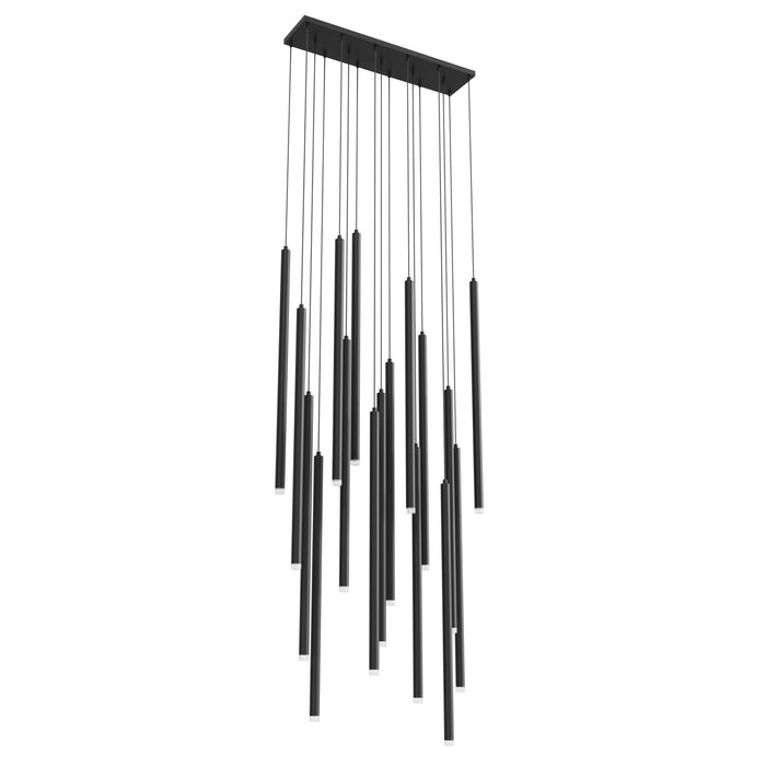Multi-Light Pendant Avenue Lighting HF2802-BLK Filmore Ave. Filmore 17-Light 47"W Pendant in Black Avenue Lighting
