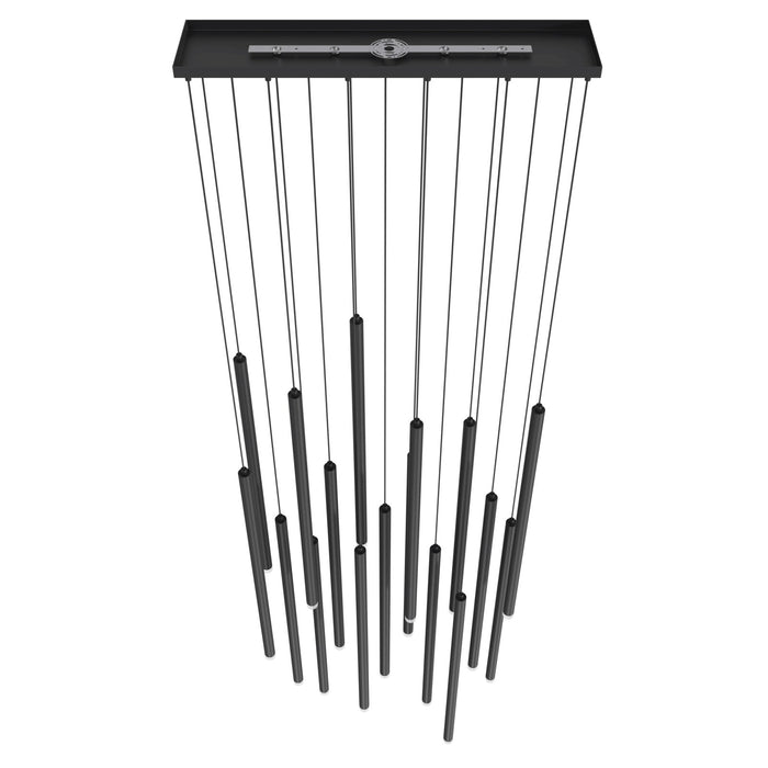 Multi-Light Pendant Avenue Lighting HF2802-BLK Filmore Ave. Filmore 17-Light 47"W Pendant in Black Avenue Lighting