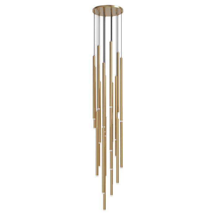 Multi-Light Pendant Avenue Lighting HF2800-AB Filmore Ave. Filmore 25-Light 24"W Round Pendant in Aged Brass Avenue Lighting