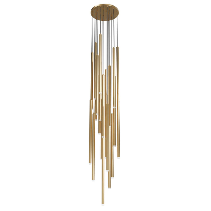 Multi-Light Pendant Avenue Lighting HF2800-AB Filmore Ave. Filmore 25-Light 24"W Round Pendant in Aged Brass Avenue Lighting