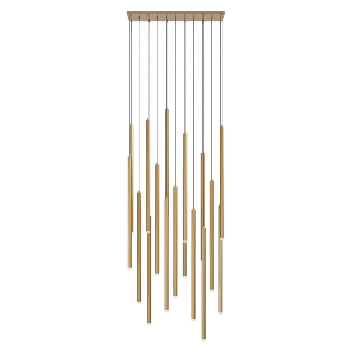 Multi-Light Pendant Avenue Lighting HF2802-AB Filmore Ave. Filmore 17-Light 47"W Pendant in Aged Brass Avenue Lighting