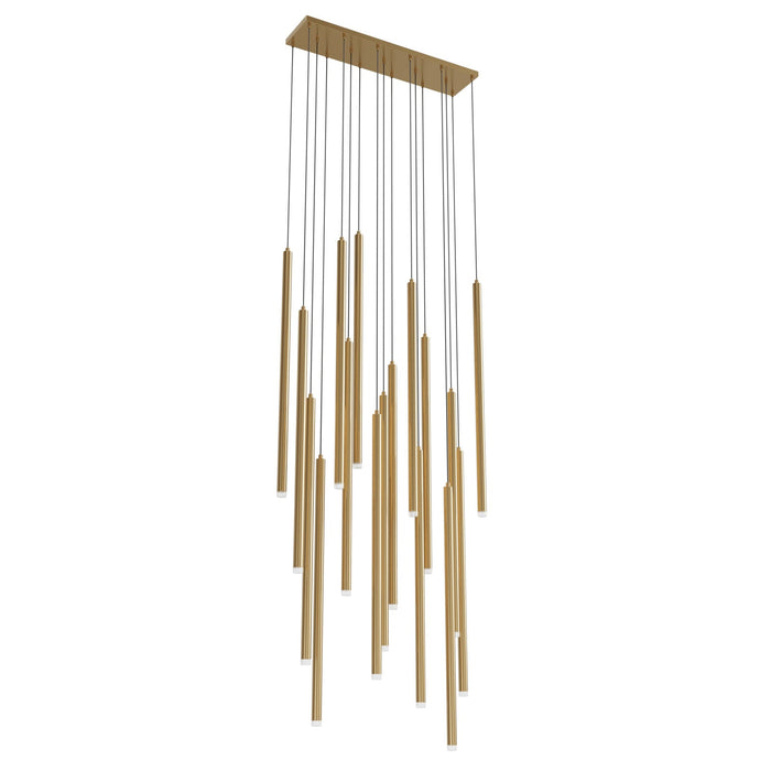 Multi-Light Pendant Avenue Lighting HF2802-AB Filmore Ave. Filmore 17-Light 47"W Pendant in Aged Brass Avenue Lighting