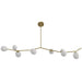 Chandelier Avenue Lighting HF4808-WHT Hampton 8-Light 60"W Chandelier in Brass/White Glass in Brushed Brass With White Glass Avenue Lighting