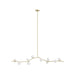 Chandelier Avenue Lighting HF4810-WHT Hampton 10-Light 78"W Chandelier Brass/White Glass in Brushed Brass With White Glass Avenue Lighting