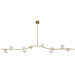 Chandelier Avenue Lighting HF4810-WHT Hampton 10-Light 78"W Chandelier Brass/White Glass in Brushed Brass With White Glass Avenue Lighting
