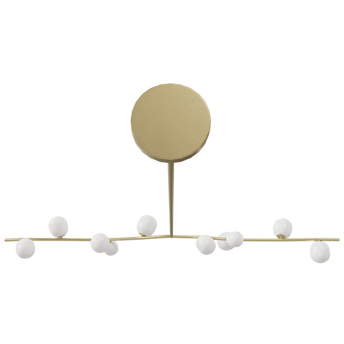 Chandelier Avenue Lighting HF4810-WHT Hampton 10-Light 78"W Chandelier Brass/White Glass in Brushed Brass With White Glass Avenue Lighting