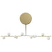Chandelier Avenue Lighting HF4810-WHT Hampton 10-Light 78"W Chandelier Brass/White Glass in Brushed Brass With White Glass Avenue Lighting