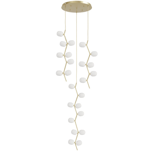 Multi-Light Pendant Avenue Lighting HF4824-WHT Hampton 24-Light 26"W Pendant in Brass/White Glass in Brushed Brass With White Glass Avenue Lighting