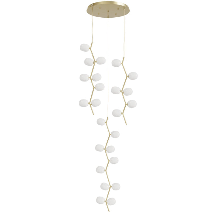 Multi-Light Pendant Avenue Lighting HF4824-WHT Hampton 24-Light 26"W Pendant in Brass/White Glass in Brushed Brass With White Glass Avenue Lighting
