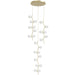Multi-Light Pendant Avenue Lighting HF4824-WHT Hampton 24-Light 26"W Pendant in Brass/White Glass in Brushed Brass With White Glass Avenue Lighting