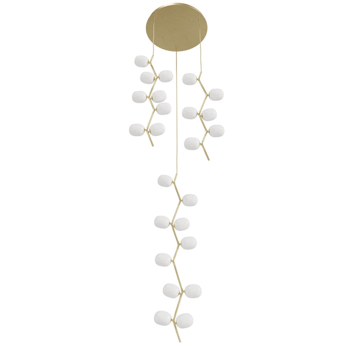Multi-Light Pendant Avenue Lighting HF4824-WHT Hampton 24-Light 26"W Pendant in Brass/White Glass in Brushed Brass With White Glass Avenue Lighting