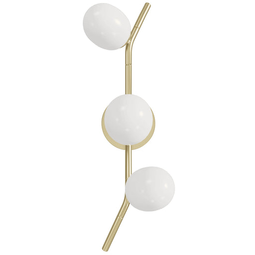Wall Sconce Avenue Lighting HF4803-WHT Hampton 3-Light 22"H Wall Sconce Brass/White Glass in Brushed Brass Avenue Lighting