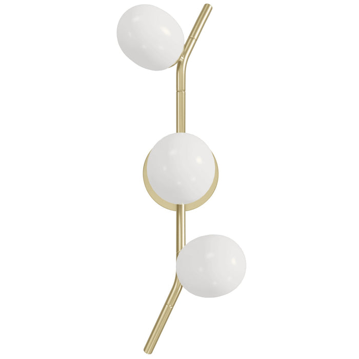 Wall Sconce Avenue Lighting HF4803-WHT Hampton 3-Light 22"H Wall Sconce Brass/White Glass in Brushed Brass Avenue Lighting