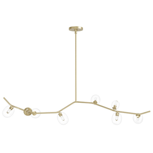 Chandelier Avenue Lighting HF4808-CLR Hampton 8-Light 60"W Chandelier in Brass/Clear Glass in Brushed Brass With Clear Glass Avenue Lighting