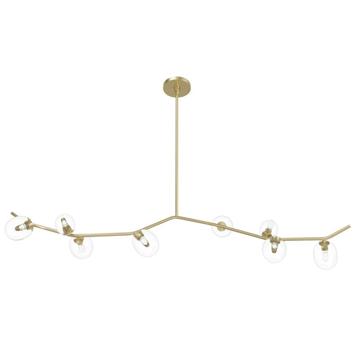 Chandelier Avenue Lighting HF4808-CLR Hampton 8-Light 60"W Chandelier in Brass/Clear Glass in Brushed Brass With Clear Glass Avenue Lighting
