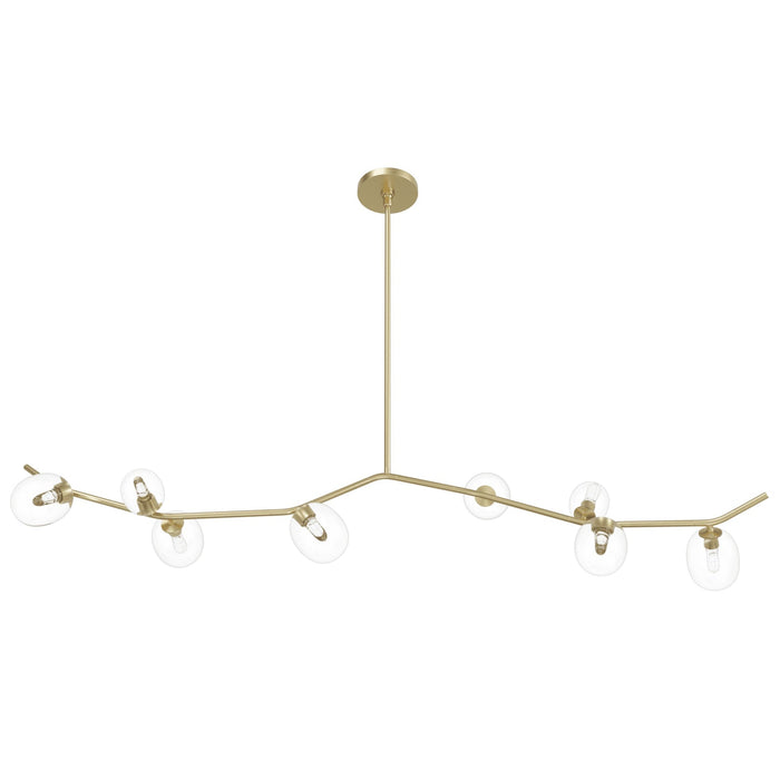 Chandelier Avenue Lighting HF4808-CLR Hampton 8-Light 60"W Chandelier in Brass/Clear Glass in Brushed Brass With Clear Glass Avenue Lighting
